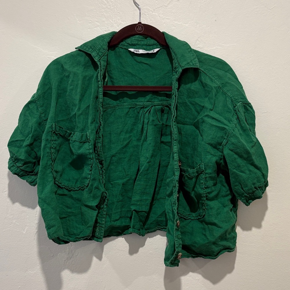 Zara Vibrant Green Top